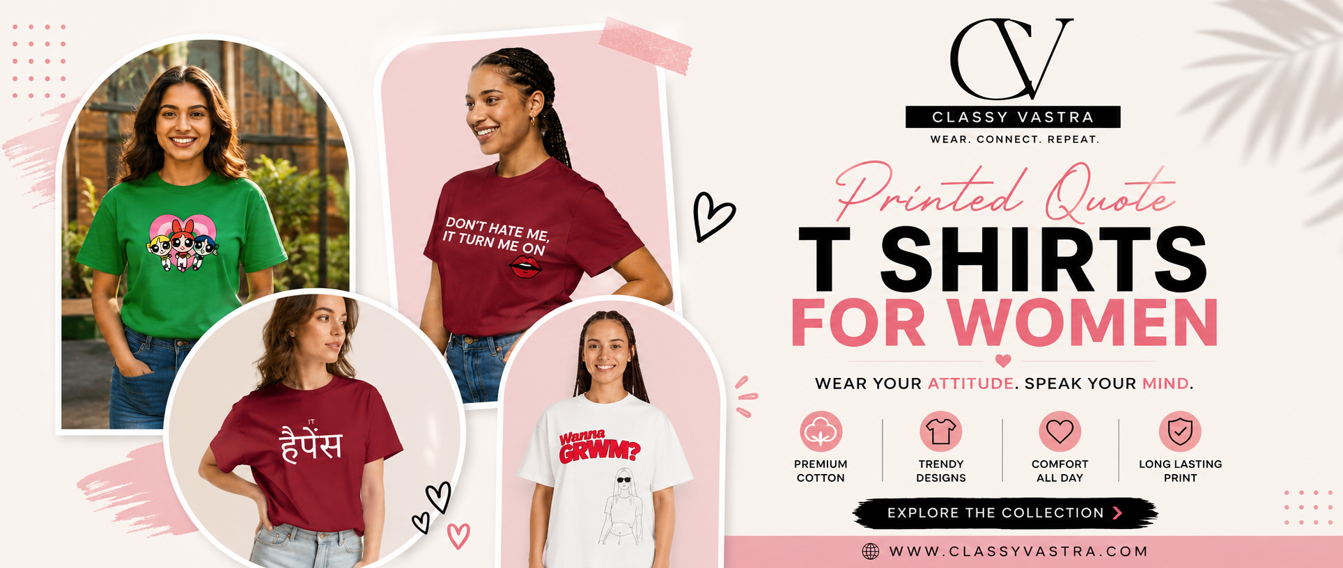 Printed Quote T Shirts For Women