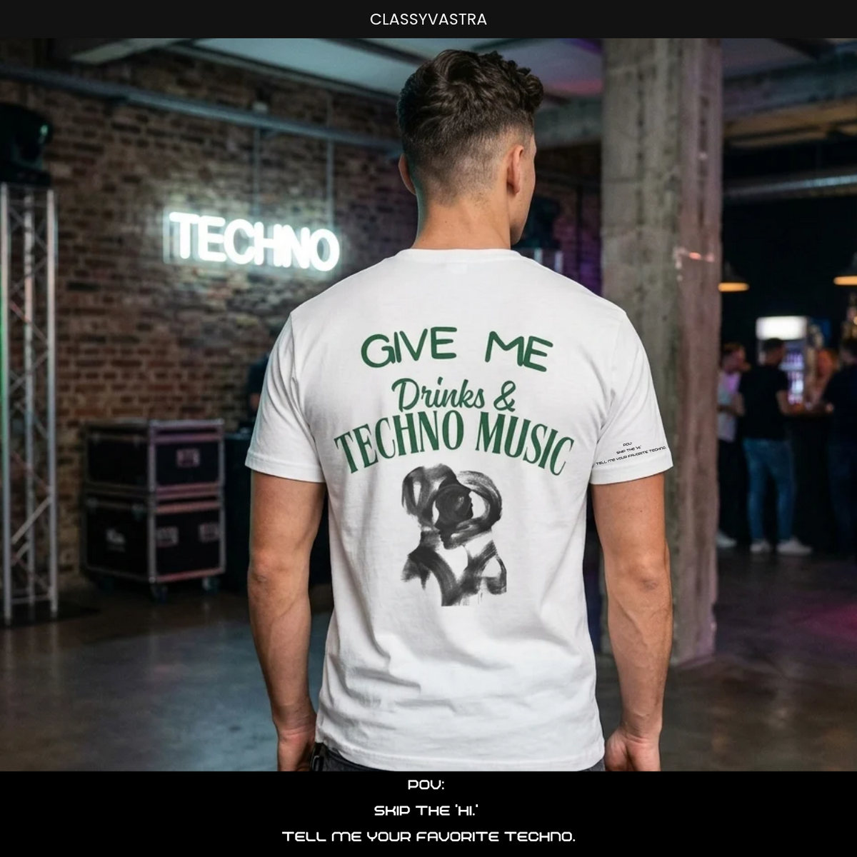 Techno Music Lover T Shirt | Oversized Graphic Cotton Tee