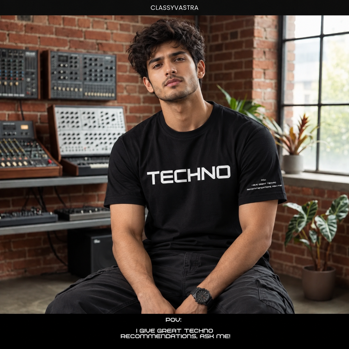 Techno T Shirt for Music Lovers | Oversized Graphic Cotton Tee My Store