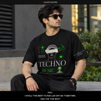 Techno Music T Shirt Unisex | Oversized Graphic Cotton Tee