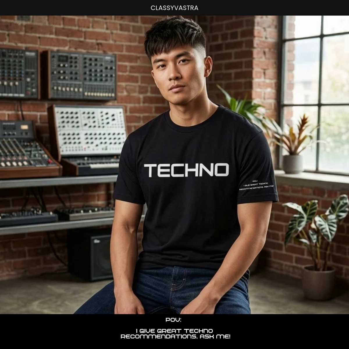 Techno T Shirt for Music Lovers | Oversized Graphic Cotton Tee